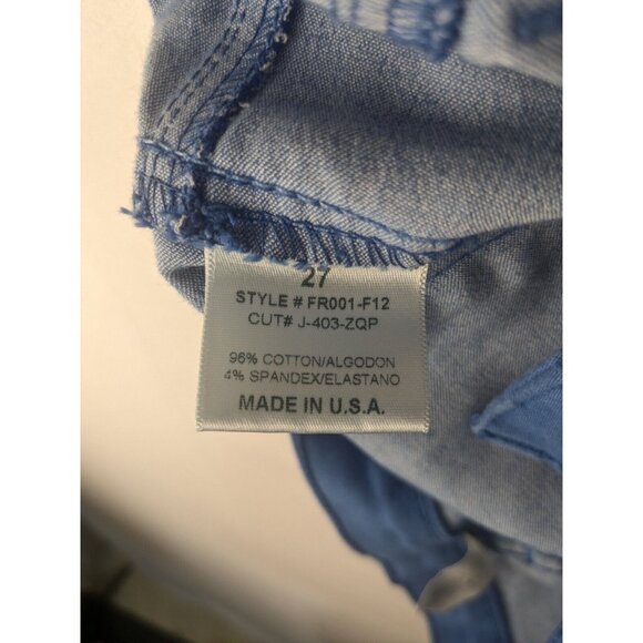 Francesca’s Birdcage Pants Women's 27 Turquoise Blue Skinny Stretch USA Made - Picture 8 of 10